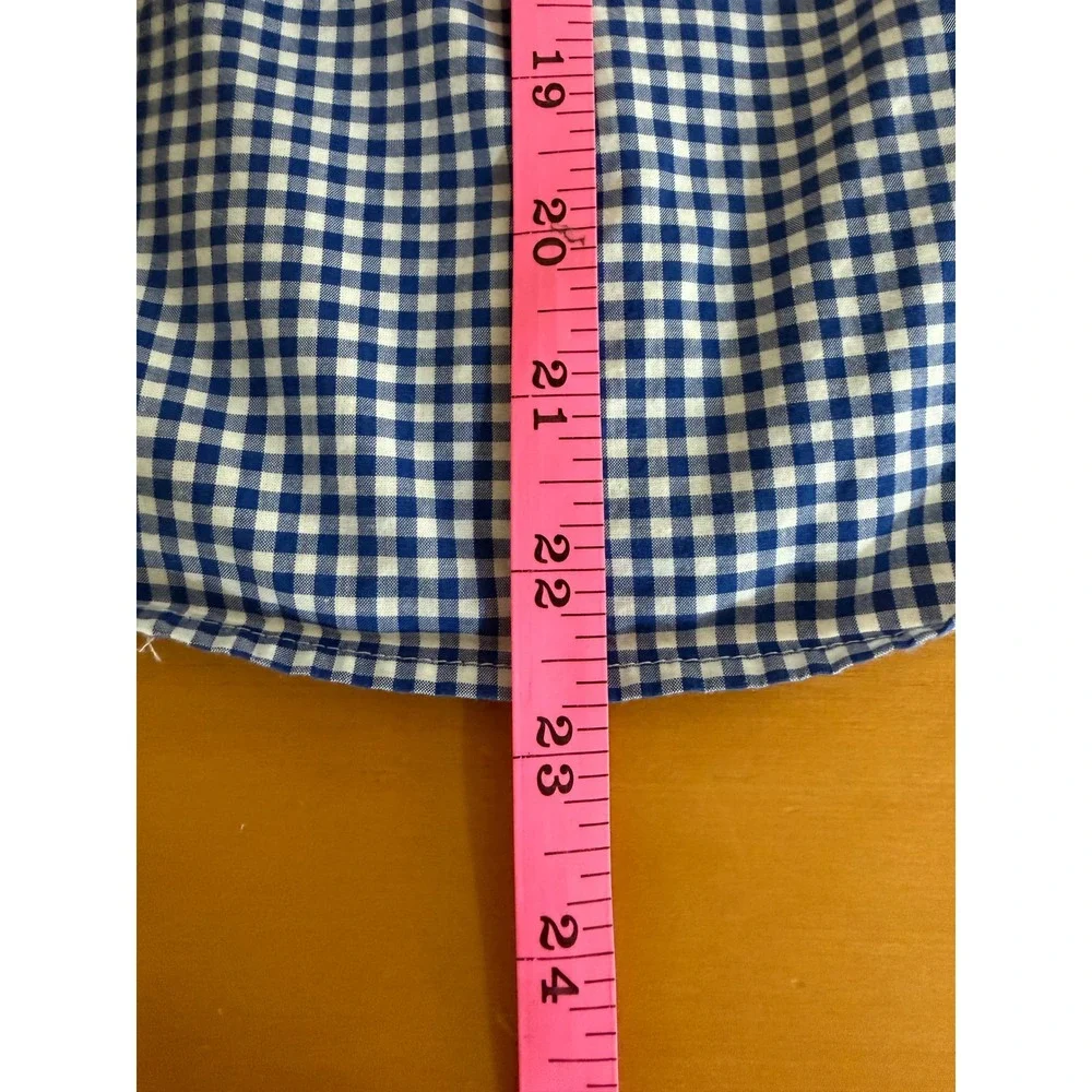Ralph Lauren Button Down Shirt Kids Sz 8 Blue Gingham Polo Pony Natural Stretch